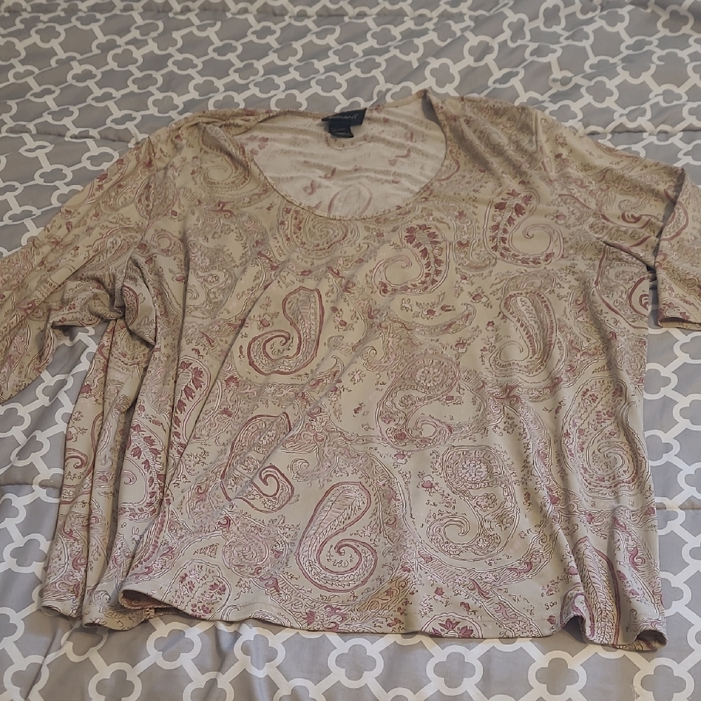 Lane Bryant Tan Boxy Short Sleeve Blouse